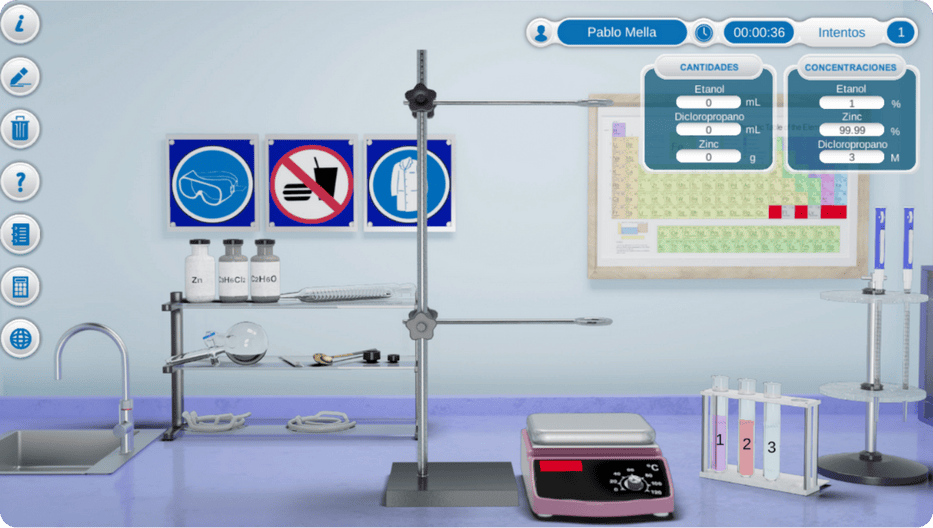 Ejemplo de Simulación de Laboratorio de Química con Cloudlabs