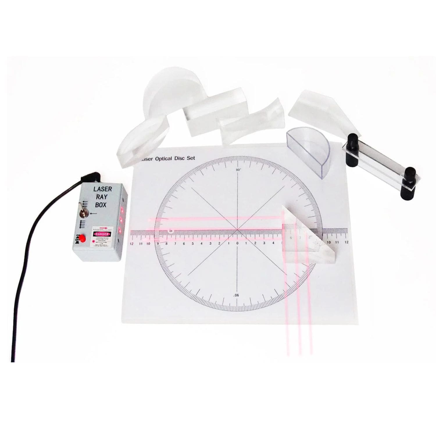 Set óptico con láser y disco – 7 piezas con fuente de luz - Image 2